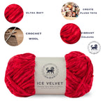 Ice Velvet Yarn, Chenille Supersoft Hand Knitting yarn Ball: (100 Gram) Red