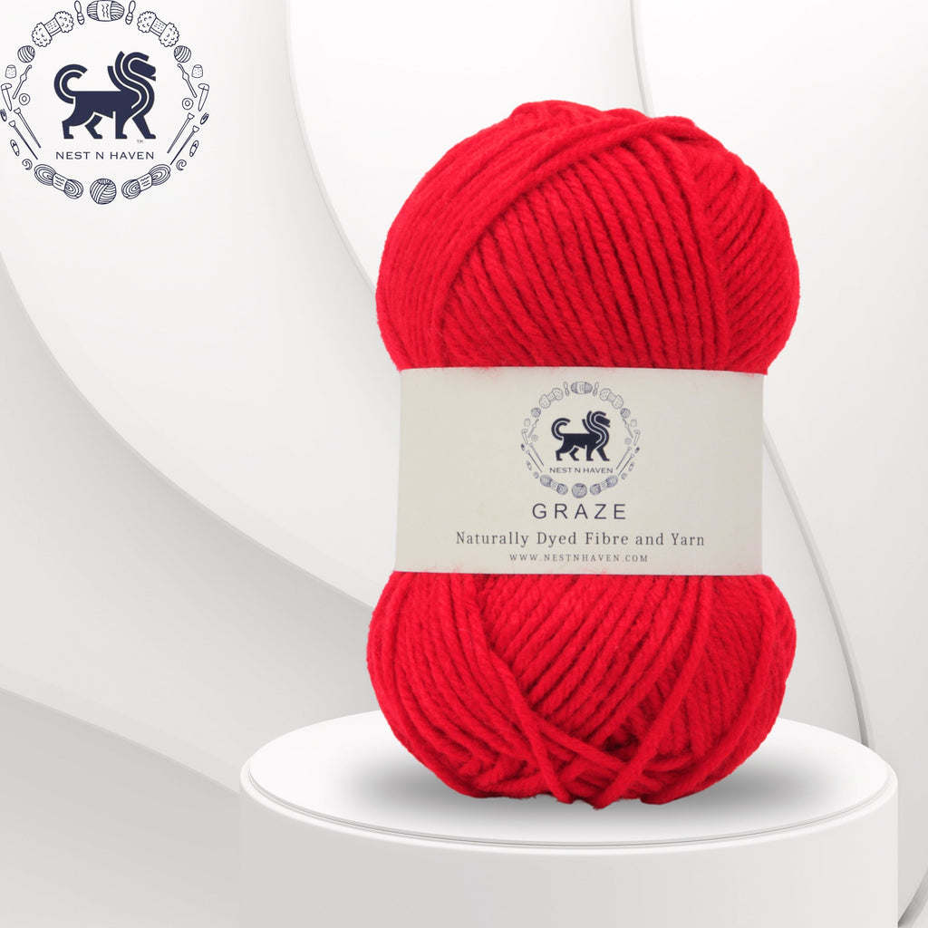 Graze Hand Knitting and Crochet Bulky Yarn (100 gram) - Red