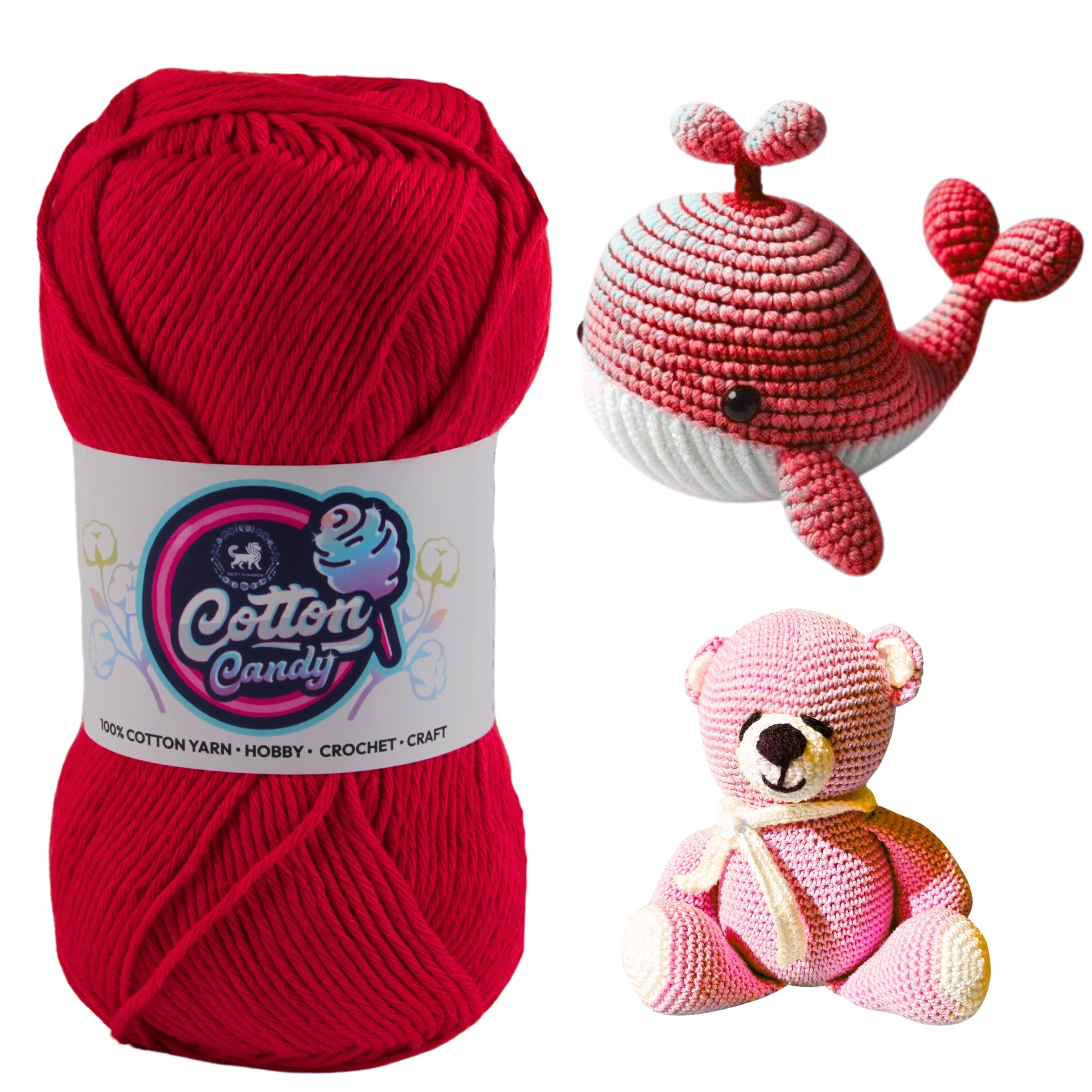 Cotton Candy Cotton Yarn (100 gram) - Red