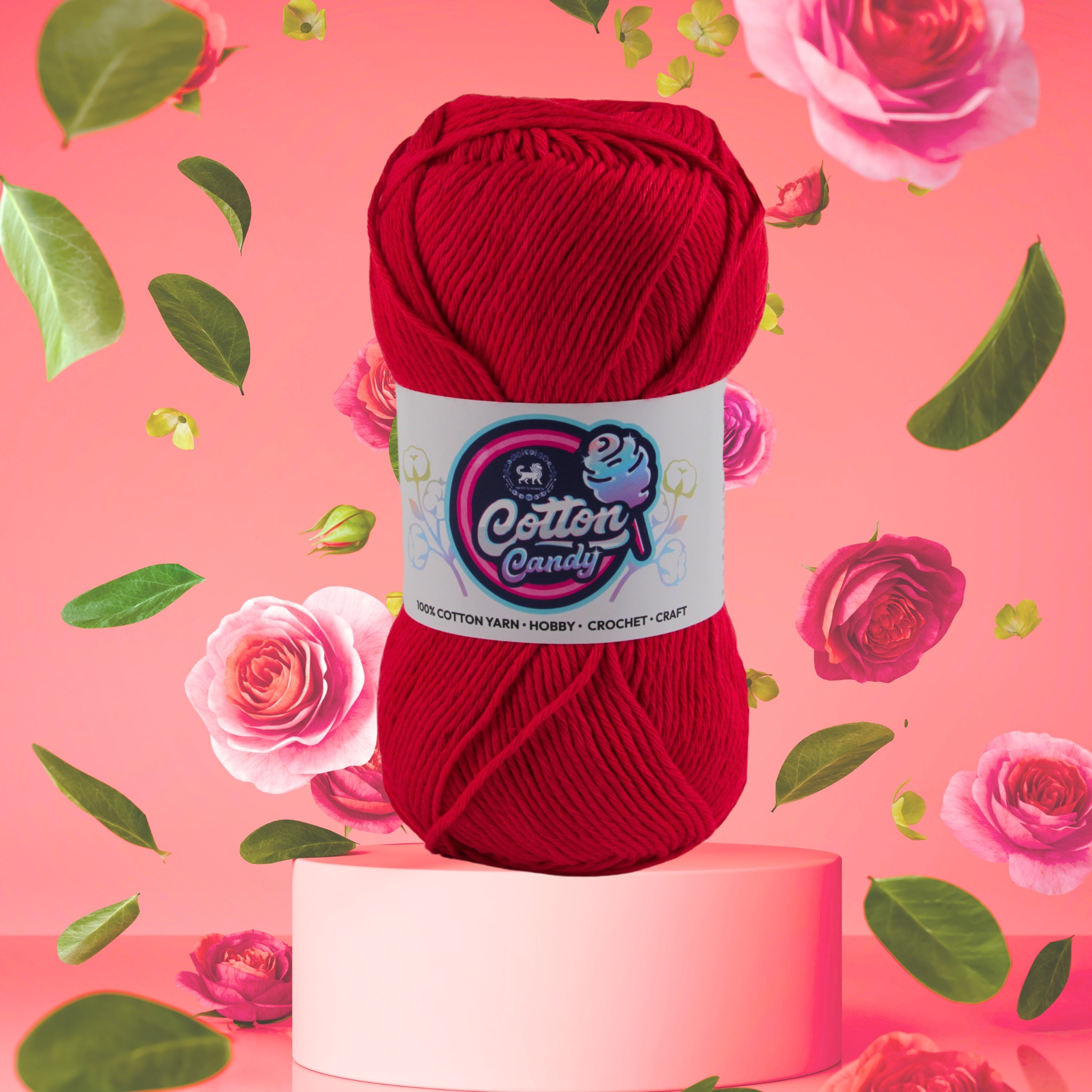 Cotton Candy Cotton Yarn (100 gram) - Red