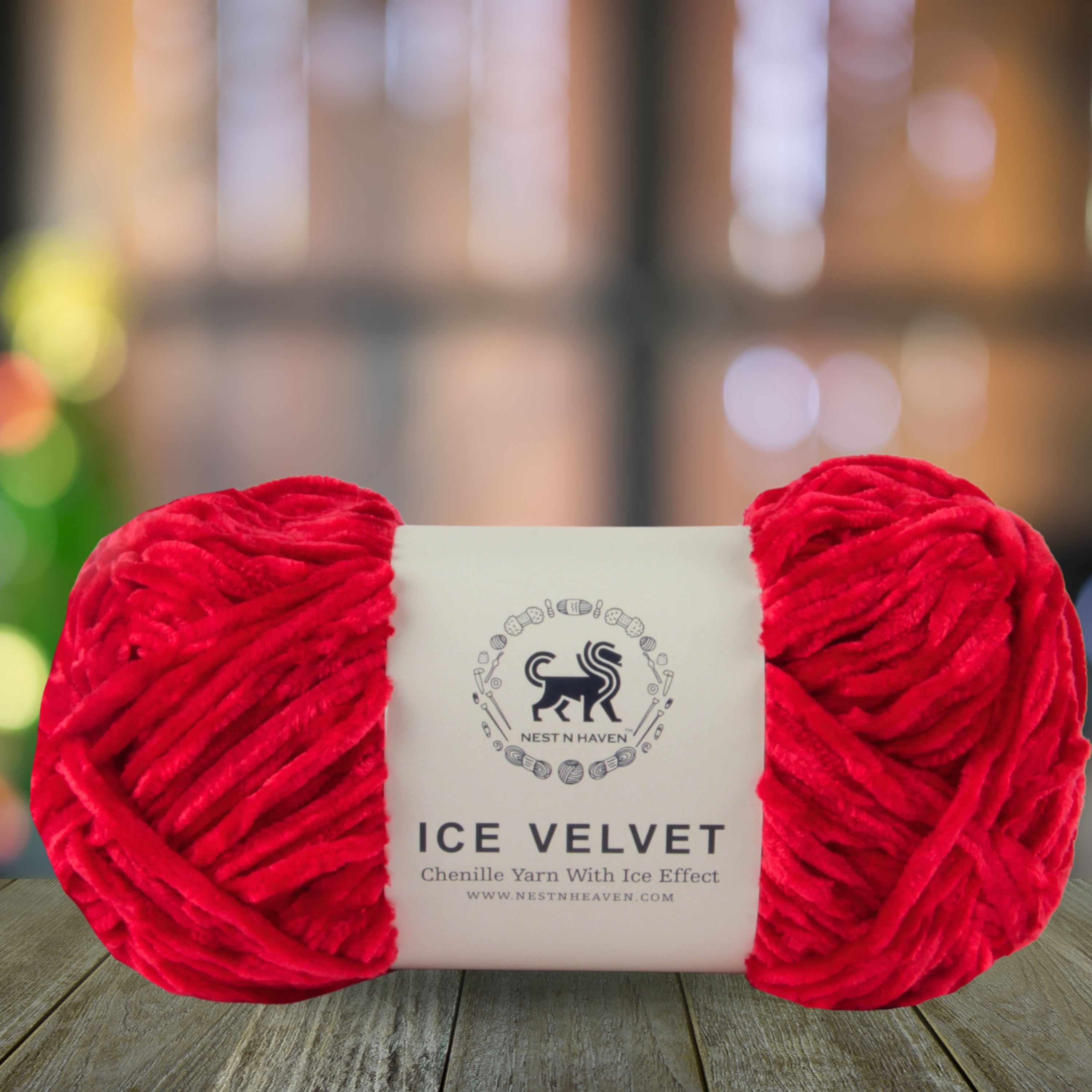 Ice Velvet Yarn, Chenille Supersoft Hand Knitting yarn Ball: (100 Gram) Red