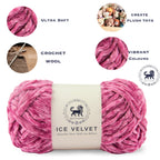 Ice Velvet Yarn, Chenille Supersoft Hand Knitting yarn Ball: (100 Gram) Rose Pink