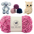 Ice Velvet Yarn, Chenille Supersoft Hand Knitting yarn Ball: (100 Gram) Rose Pink