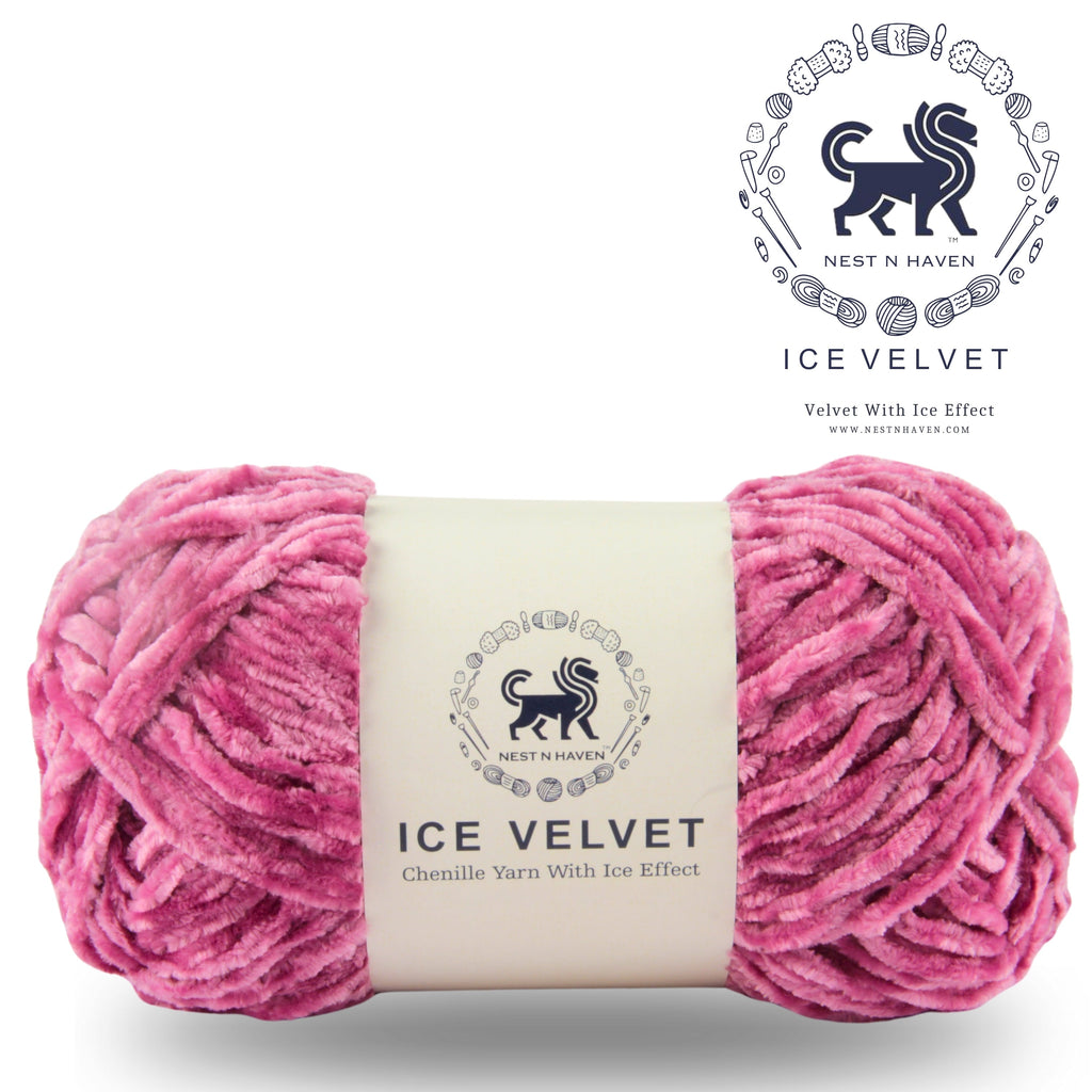 Ice Velvet Yarn, Chenille Supersoft Hand Knitting yarn Ball: (100 Gram) Rose Pink