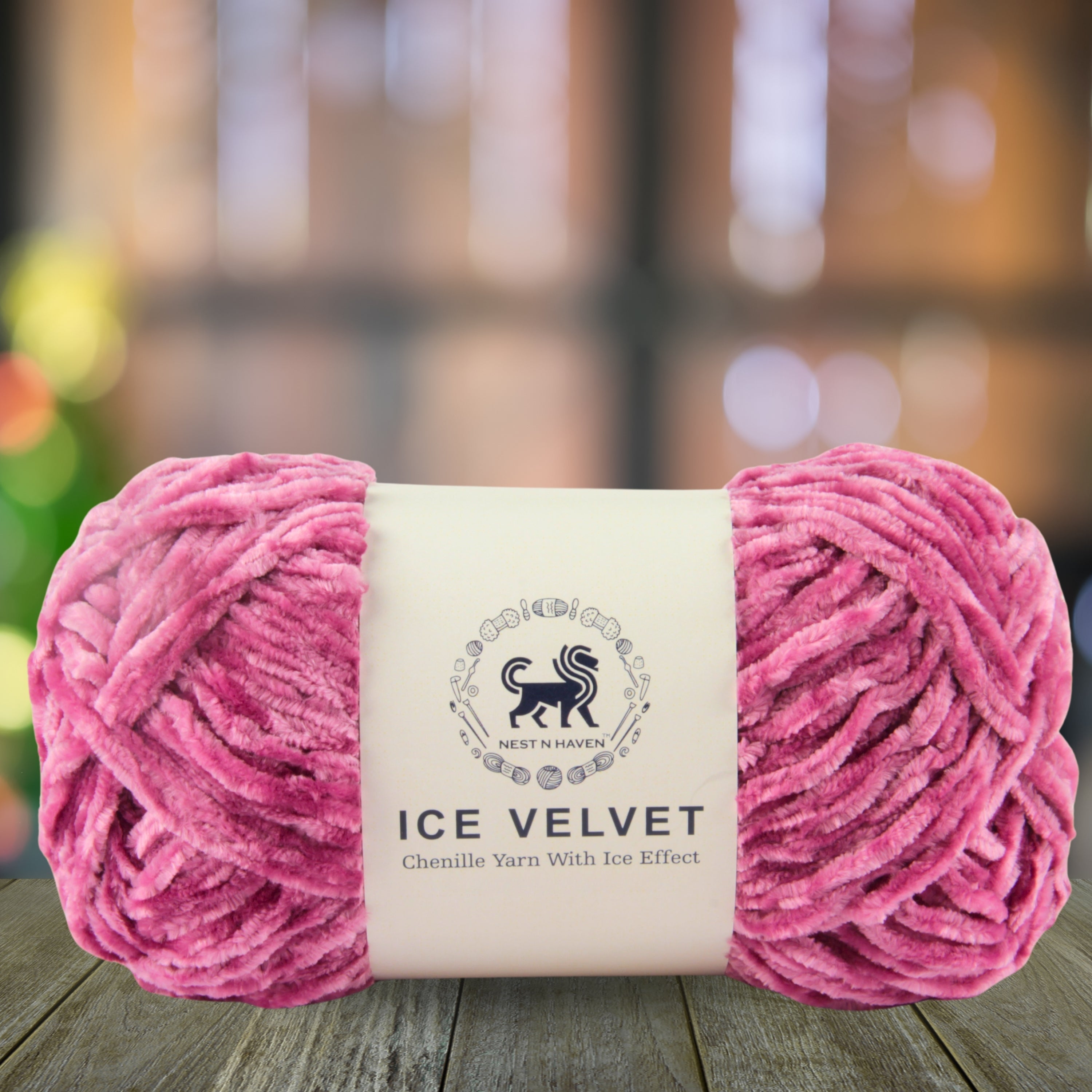 Ice Velvet Yarn, Chenille Supersoft Hand Knitting yarn Ball: (100 Gram) Rose Pink