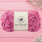 Ice Velvet Yarn, Chenille Supersoft Hand Knitting yarn Ball: (100 Gram) Rose Pink