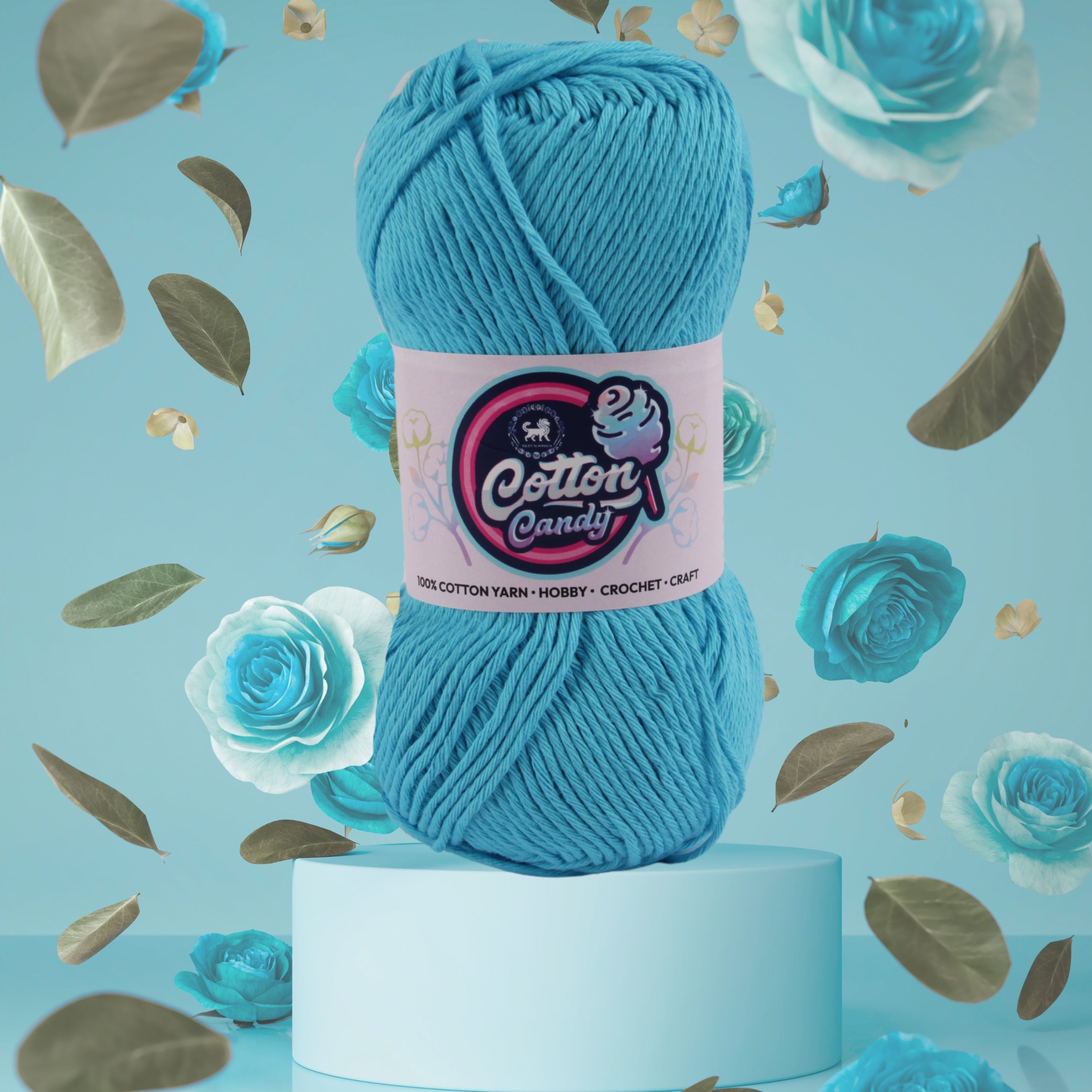 Cotton Candy Cotton Yarn (100 gram) - Sky Blue