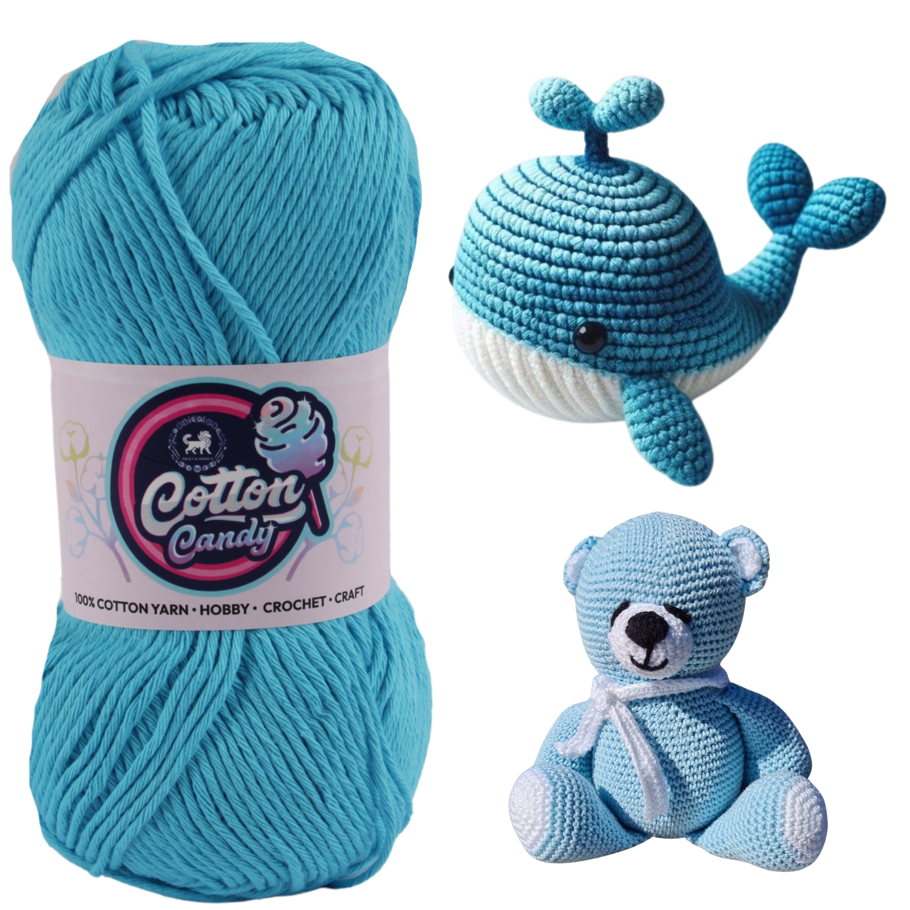 Cotton Candy Cotton Yarn (100 gram) - Sky Blue
