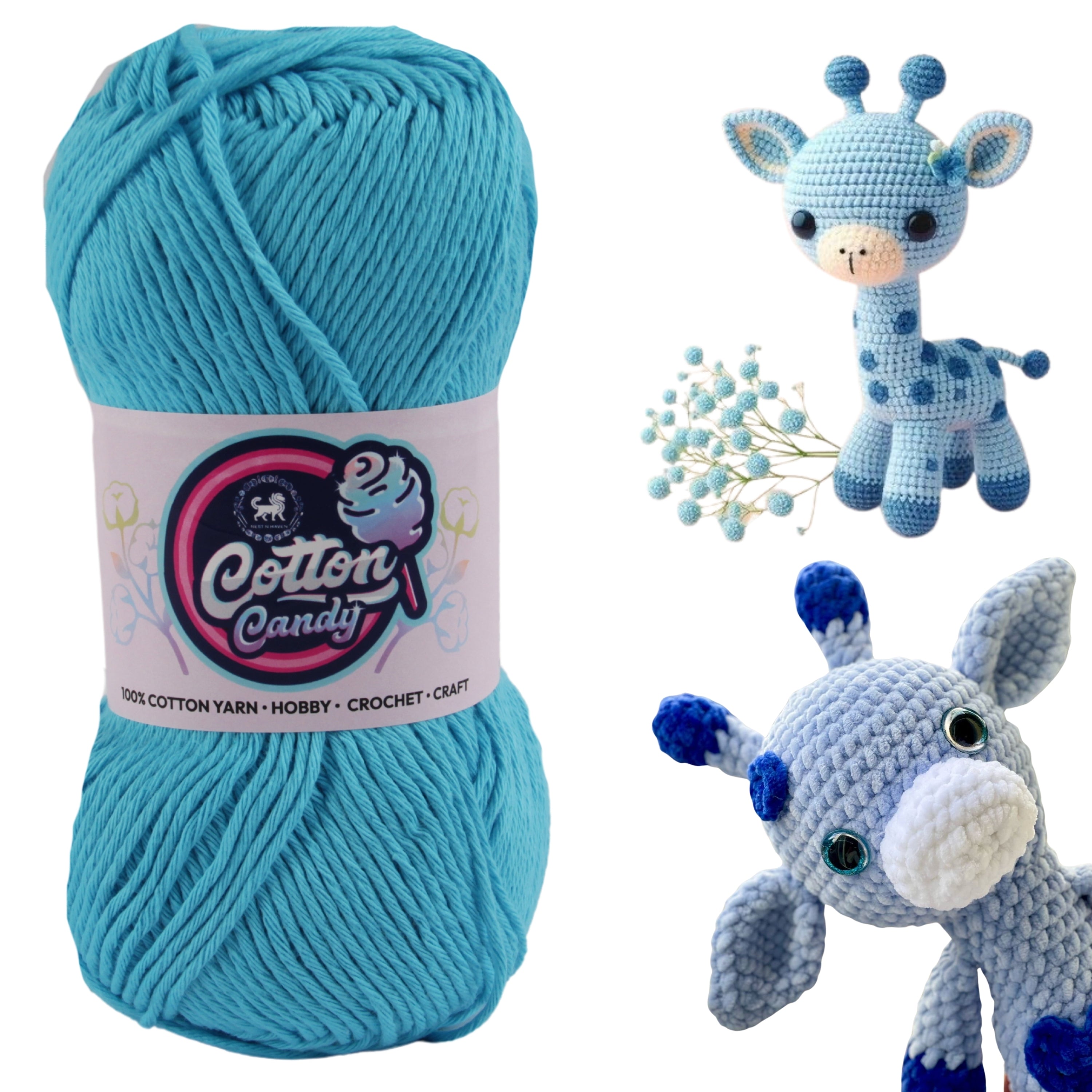 Cotton Candy Cotton Yarn (100 gram) - Sky Blue