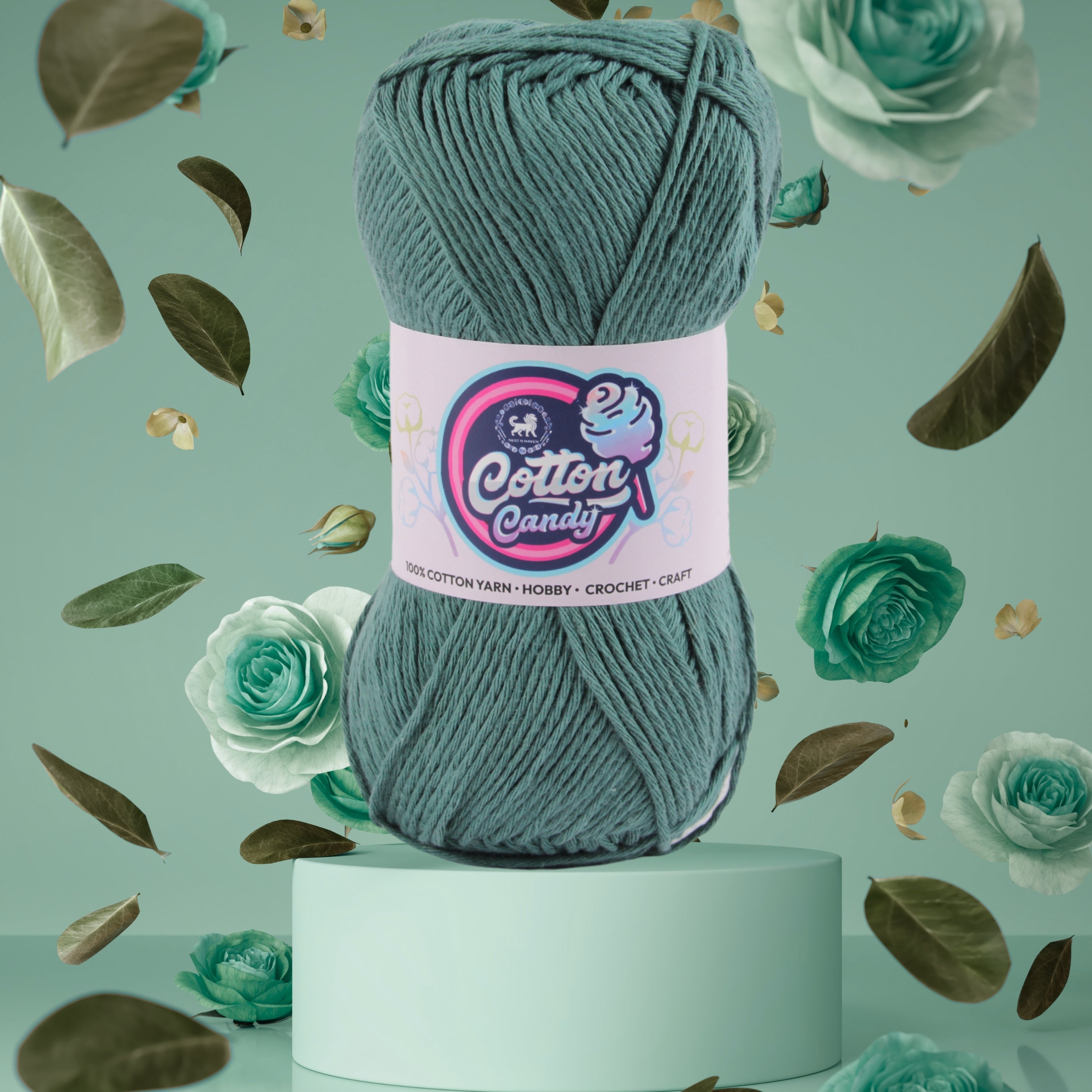 Cotton Candy Cotton Yarn (100 gram) - Spanish Green