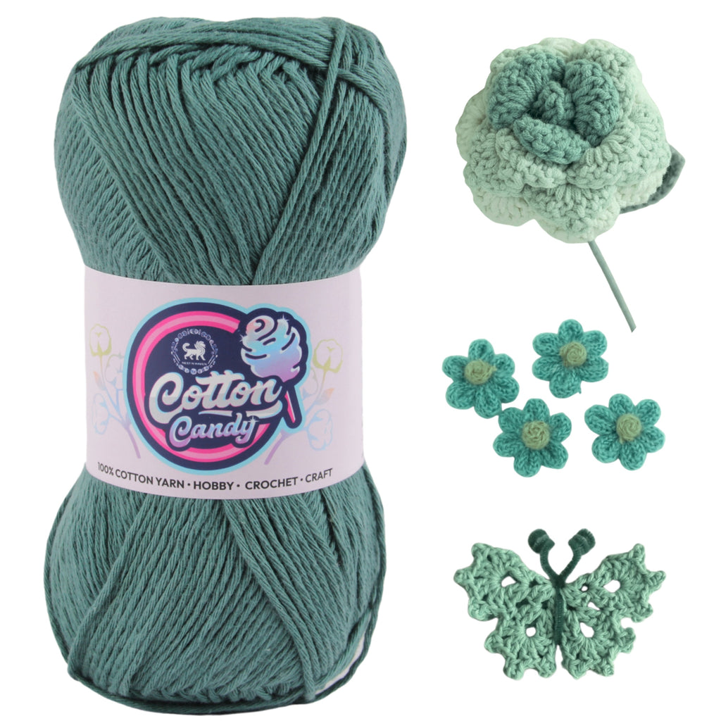 Cotton Candy Cotton Yarn (100 gram) - Spanish Green