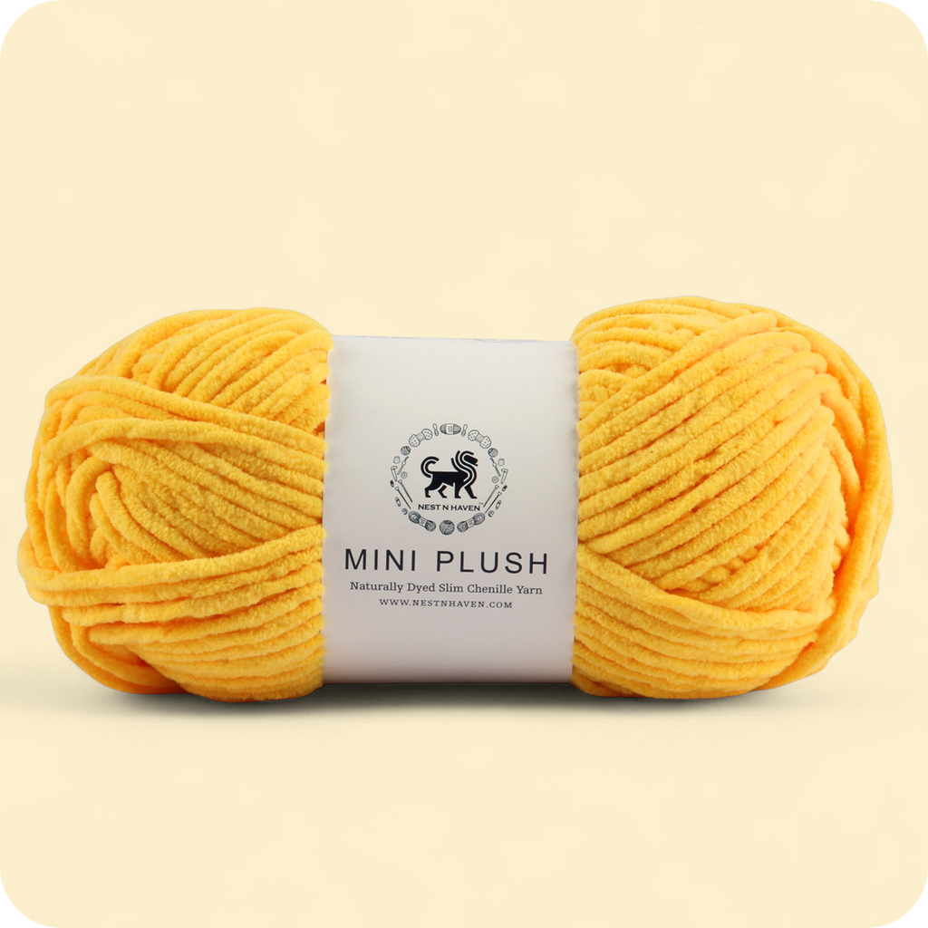 MINI Plush Chenille Yarn (100 gram) - Sunflower Yellow