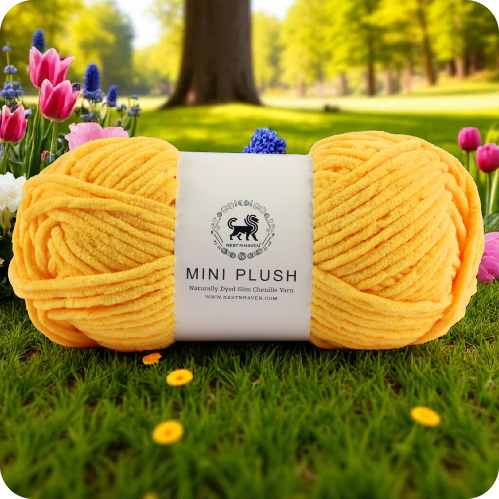 MINI Plush Chenille Yarn (100 gram) - Sunflower Yellow