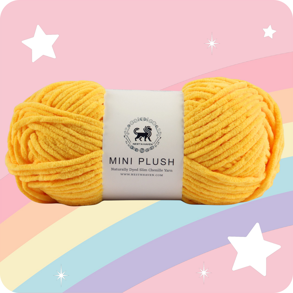 MINI Plush Chenille Yarn (100 gram) - Sunflower Yellow
