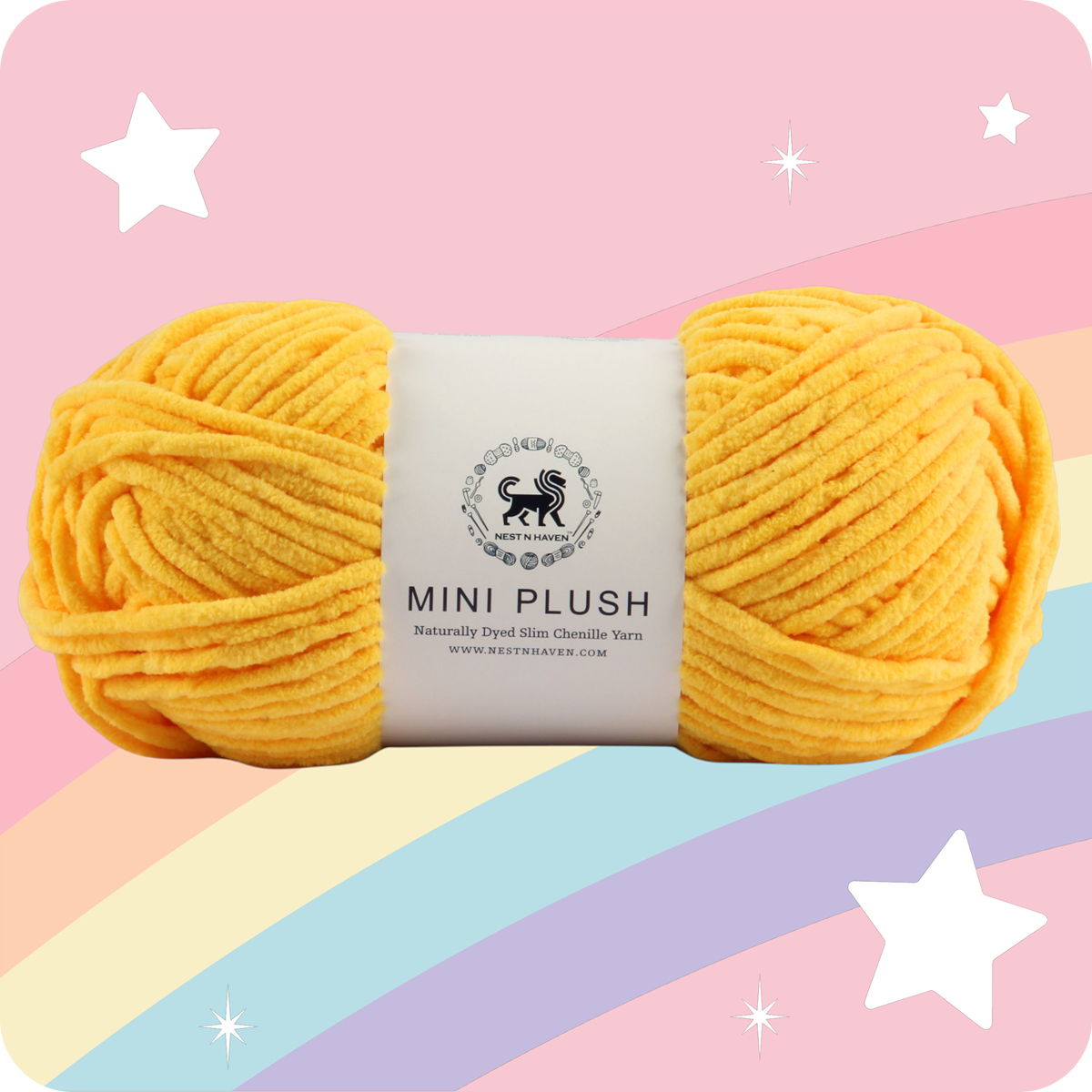 MINI Plush Chenille Yarn (100 gram) - Sunflower Yellow