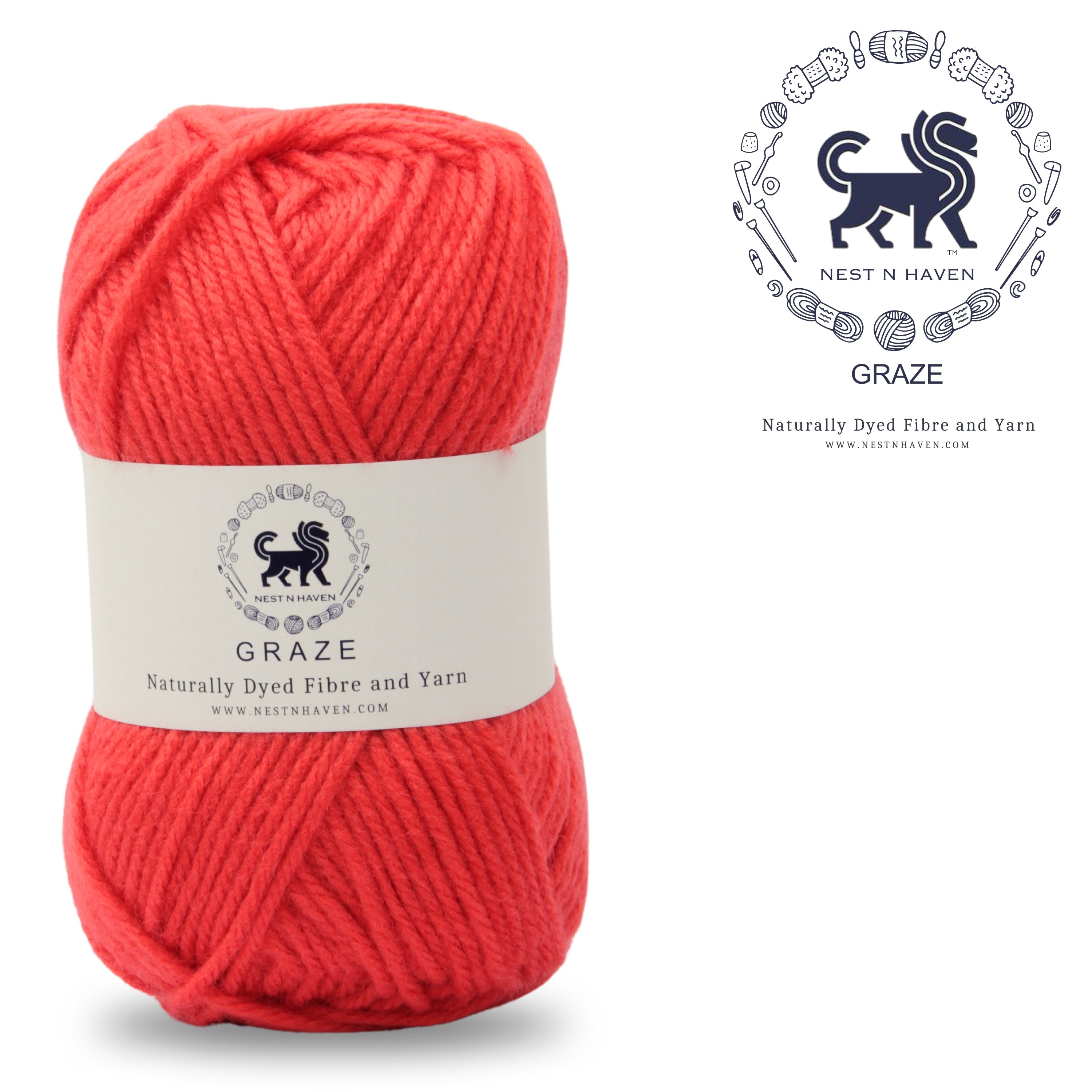 Graze Hand Knitting and Crochet Bulky Yarn (100 gram) - Sunset Orange