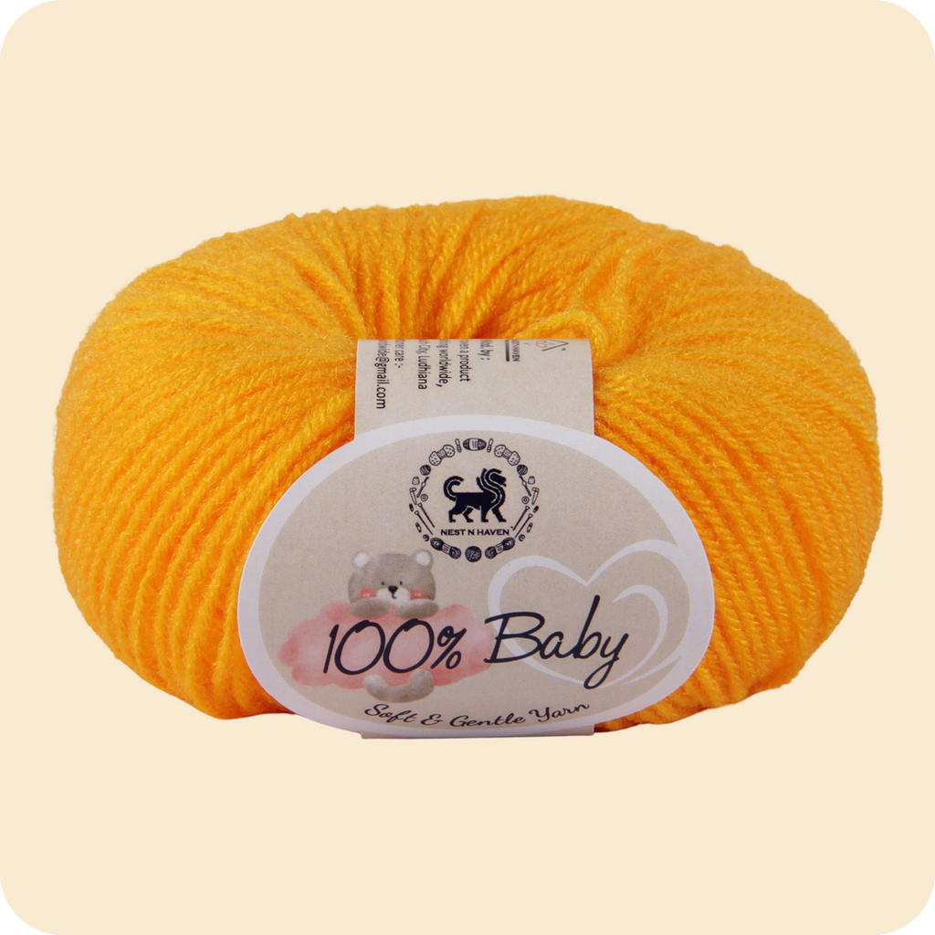 Baby  Yarn  pack of 6 (25gms x 6) 150 gram -  Sunset Yellow