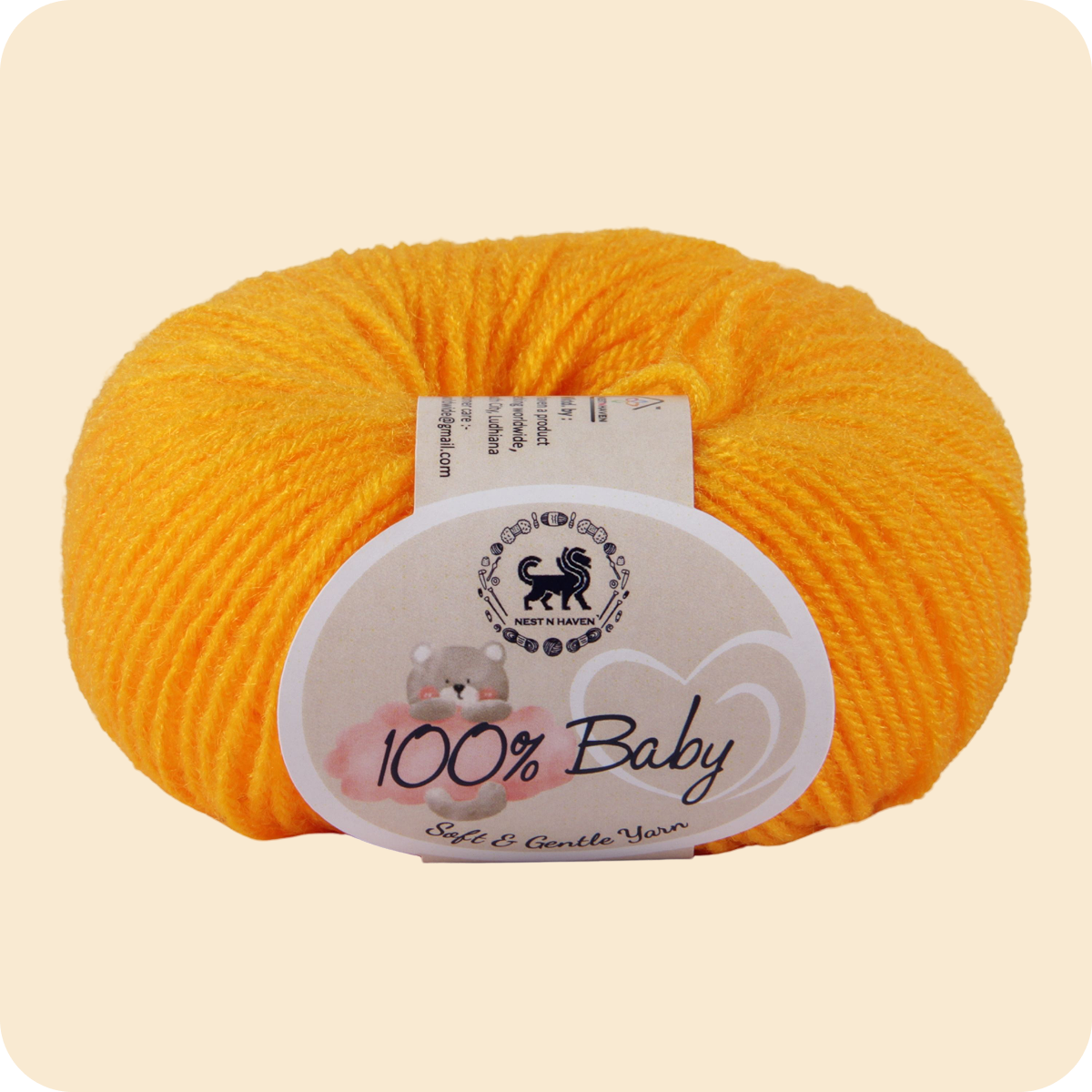 Baby  Yarn  pack of 6 (25gms x 6) 150 gram -  Sunset Yellow