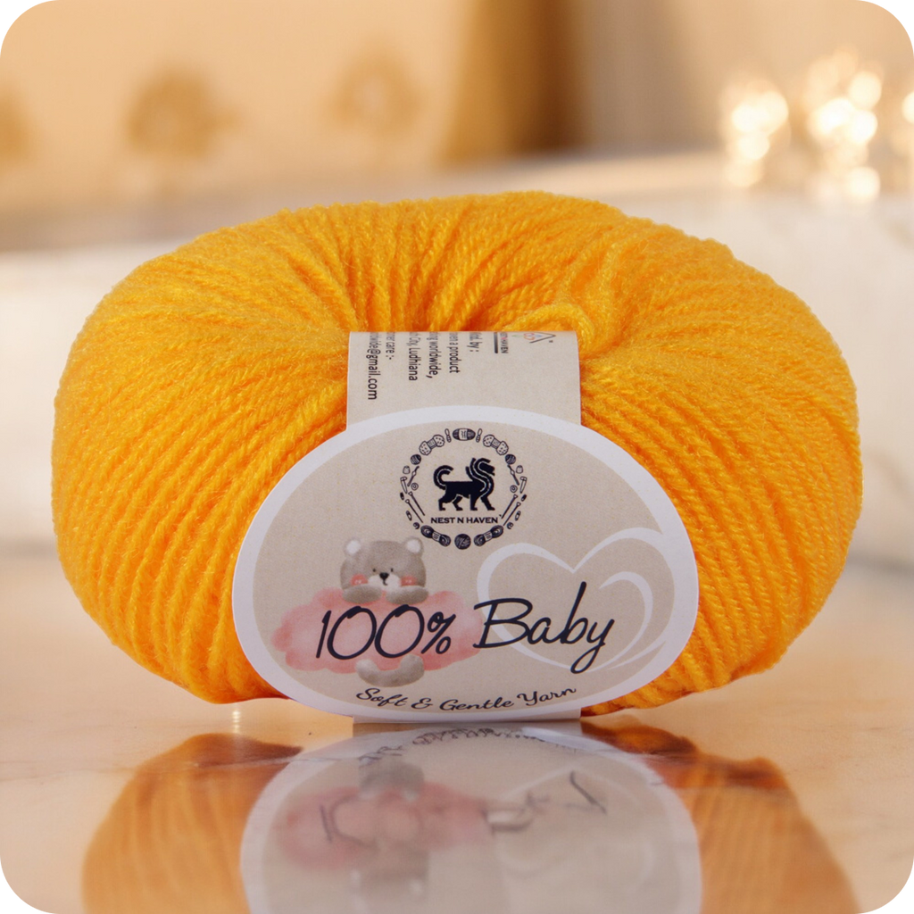 Baby  Yarn  pack of 6 (25gms x 6) 150 gram -  Sunset Yellow