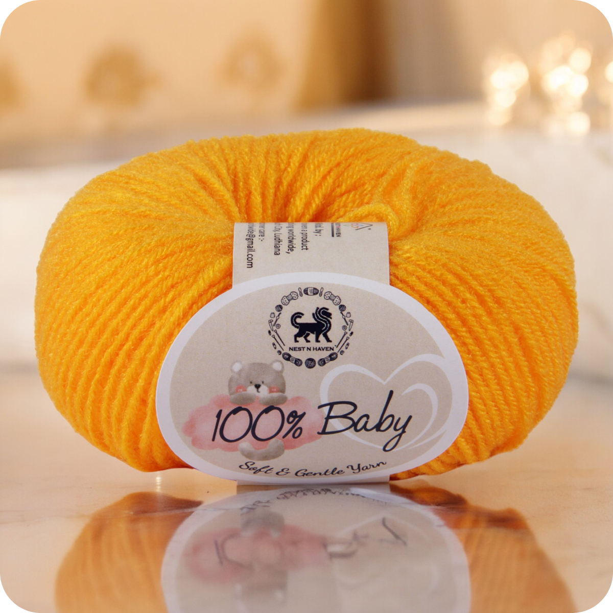 Baby  Yarn  pack of 6 (25gms x 6) 150 gram -  Sunset Yellow