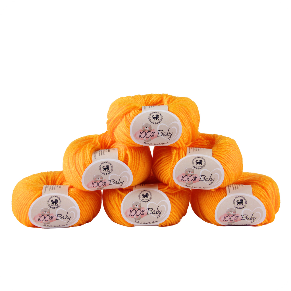 Baby  Yarn  pack of 6 (25gms x 6) 150 gram - Sunset Yellow