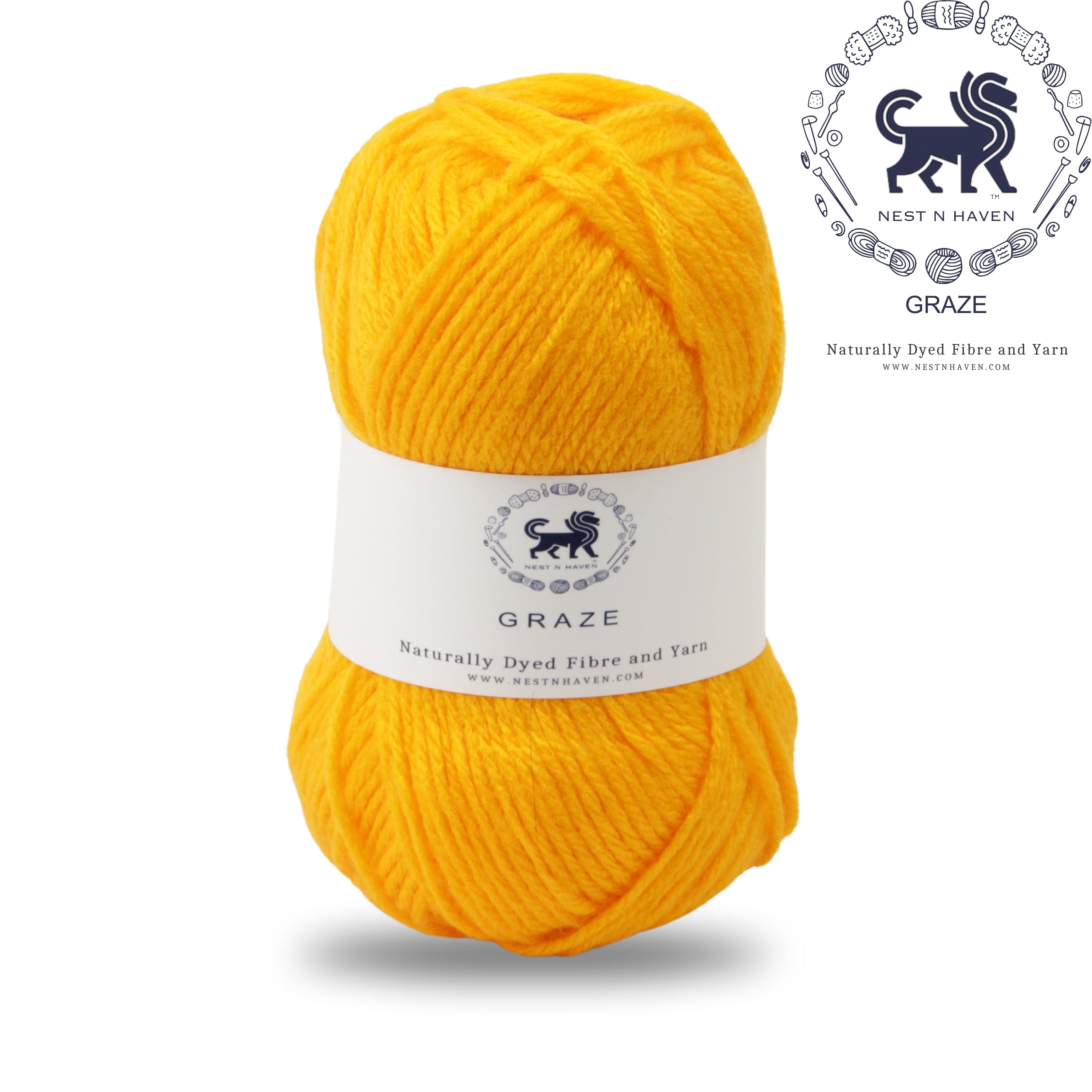 Graze Hand Knitting and Crochet Bulky Yarn (100 gram) - Sunset Yellow