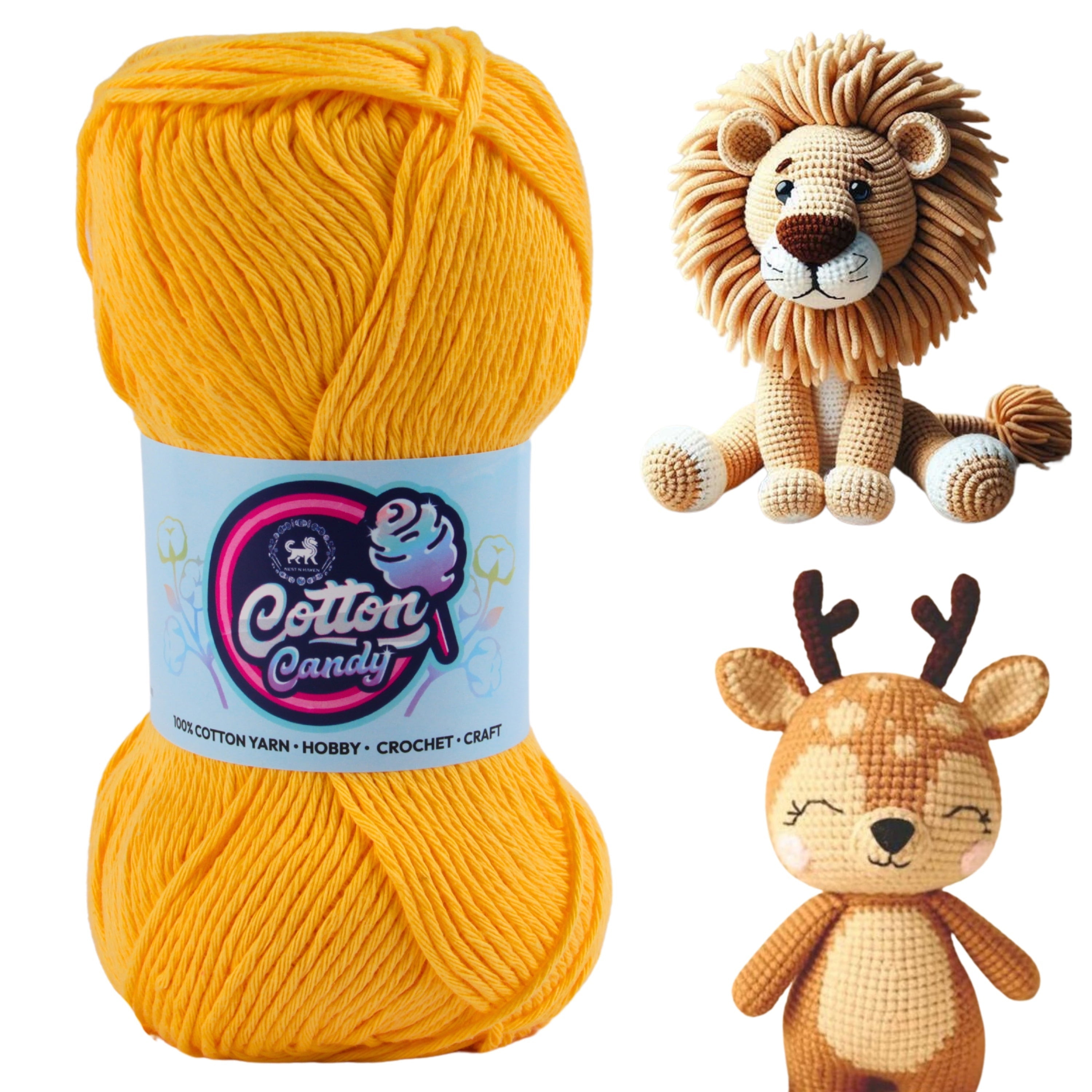 Cotton Candy Cotton Yarn (100 gram) - Sunset Yellow