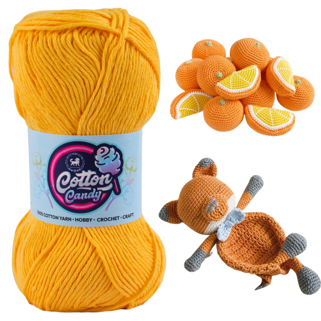 Cotton Candy Cotton Yarn (100 gram) - Sunset Yellow