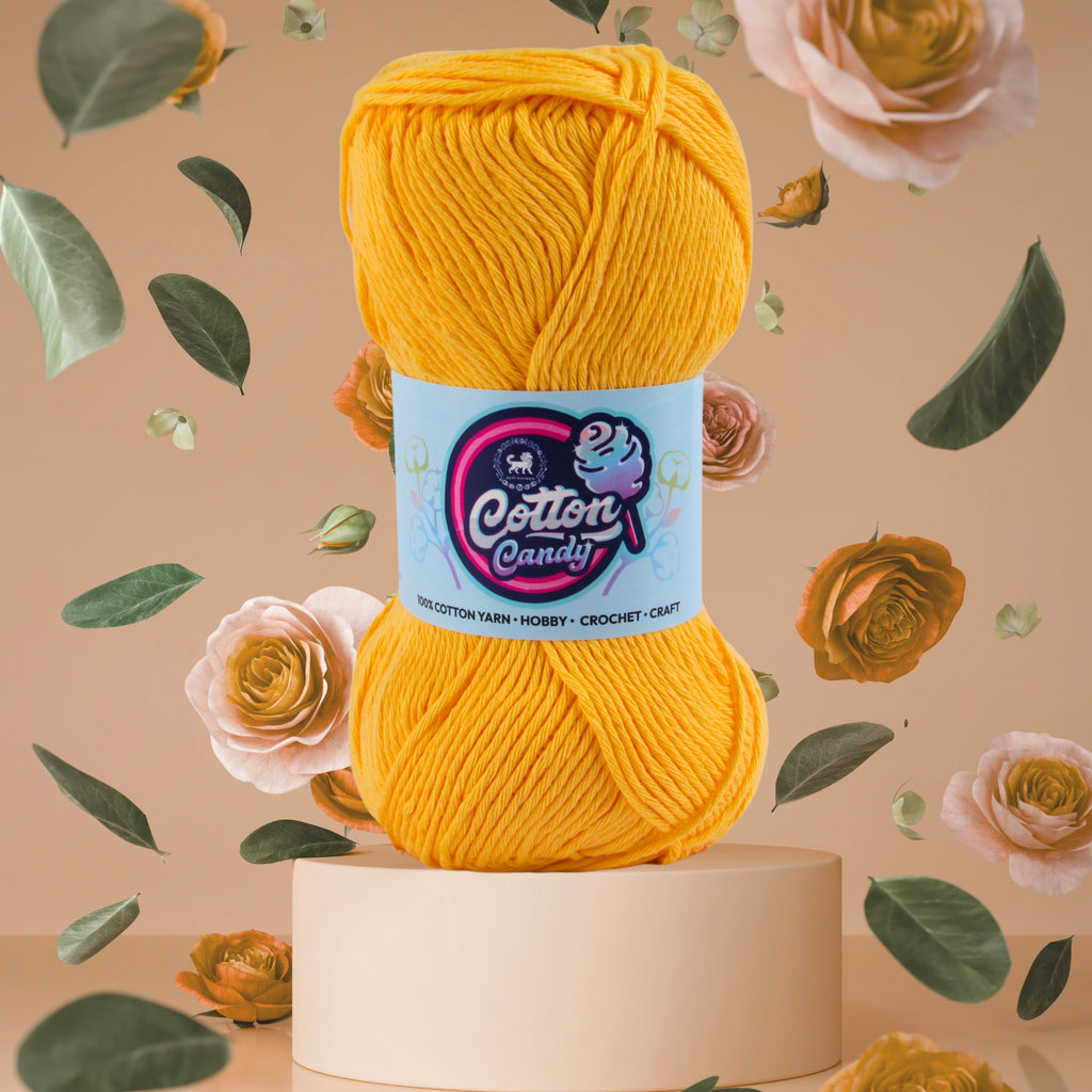 Cotton Candy Cotton Yarn (100 gram) - Sunset Yellow