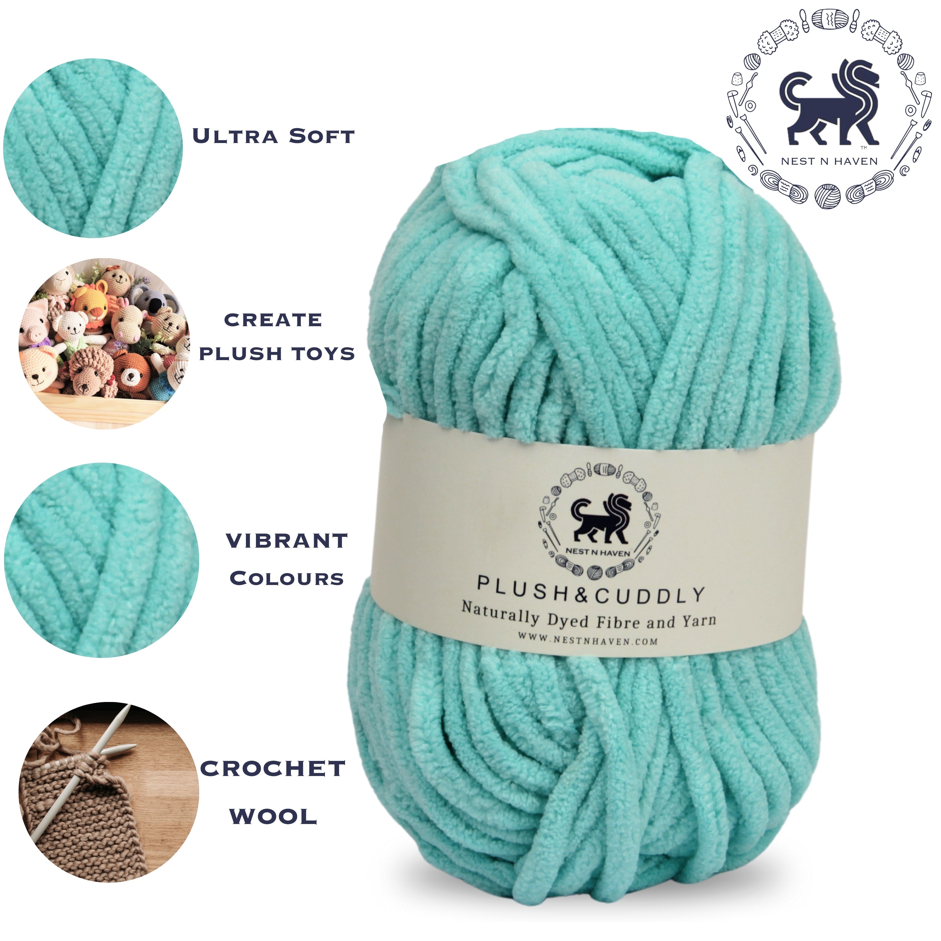 Plush and Cuddly Yarn (100 gram) - Turquoise