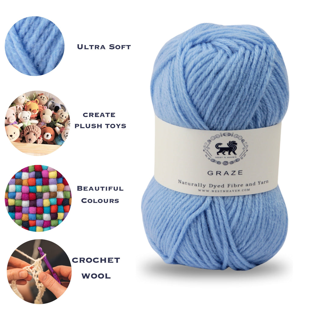 Graze Hand Knitting and Crochet Bulky Yarn (100 gram) - Ultramarine