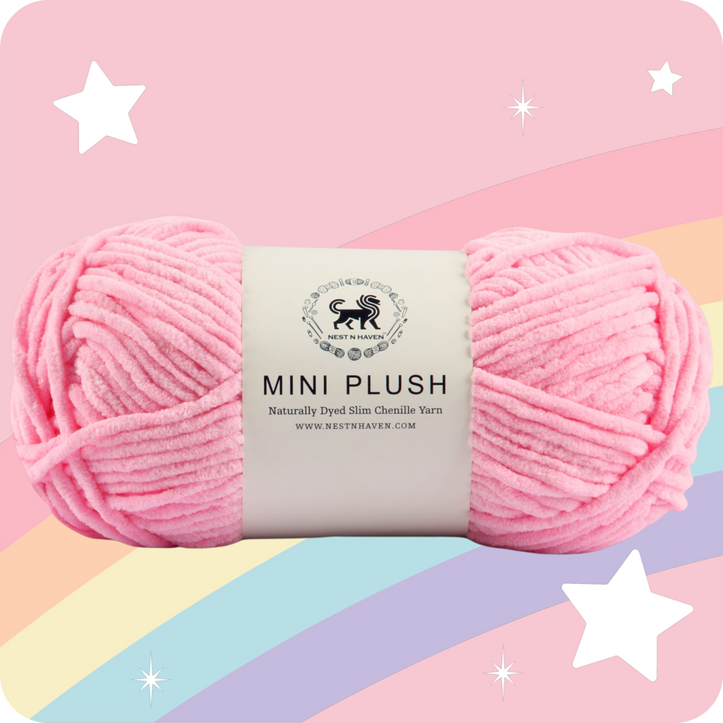 MINI Plush Chenille Yarn (100 gram) - Vivid Pink