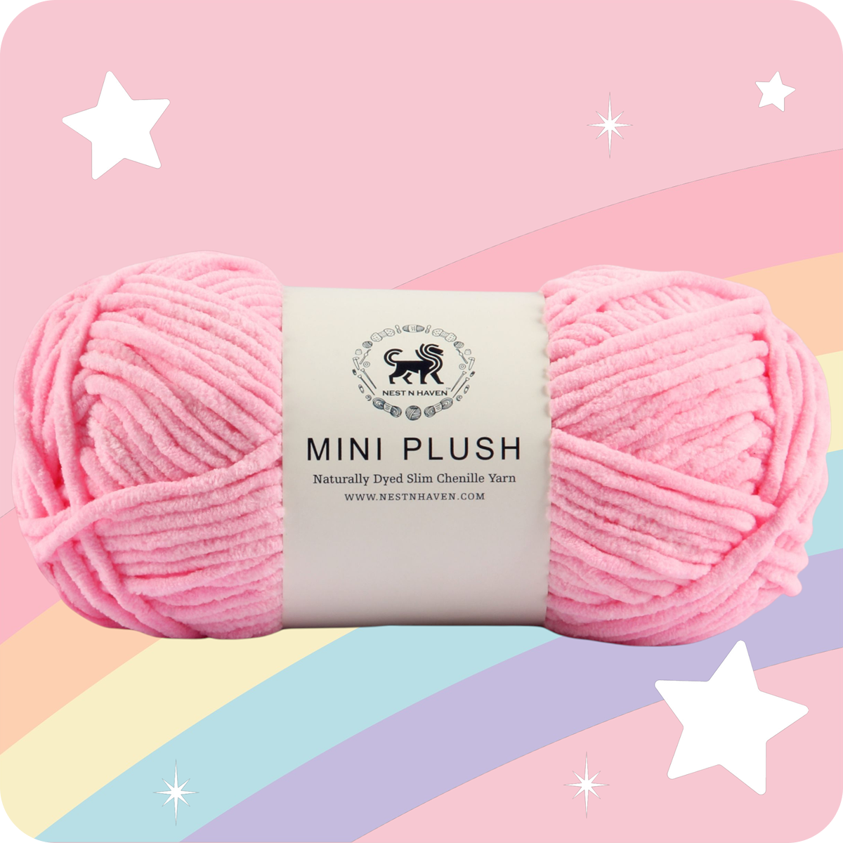 MINI Plush Chenille Yarn (100 gram) - Vivid Pink