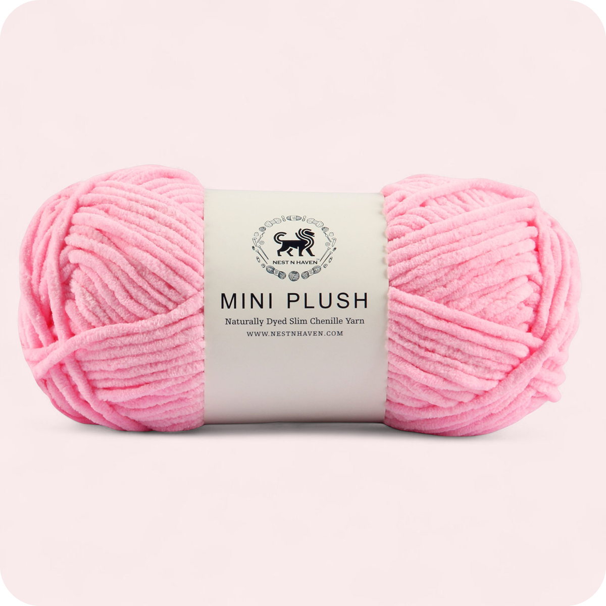 MINI Plush Chenille Yarn (100 gram) - Vivid Pink