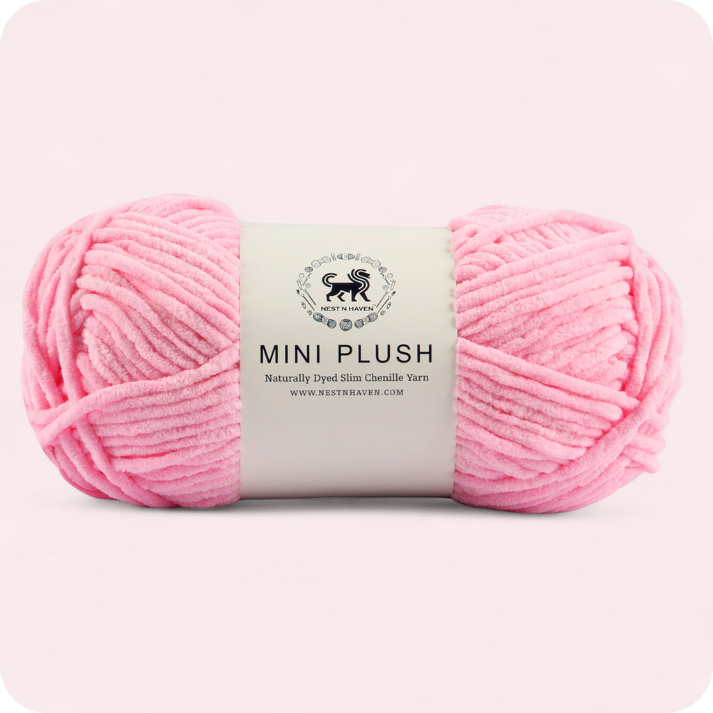 MINI Plush Chenille Yarn (100 gram) - Vivid Pink