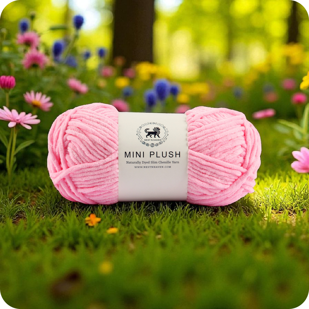 MINI Plush Chenille Yarn (100 gram) - Vivid Pink