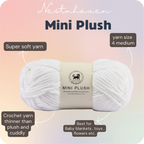MINI Plush Chenille Yarn (100 gram) - White