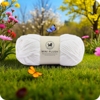 MINI Plush Chenille Yarn (100 gram) - White