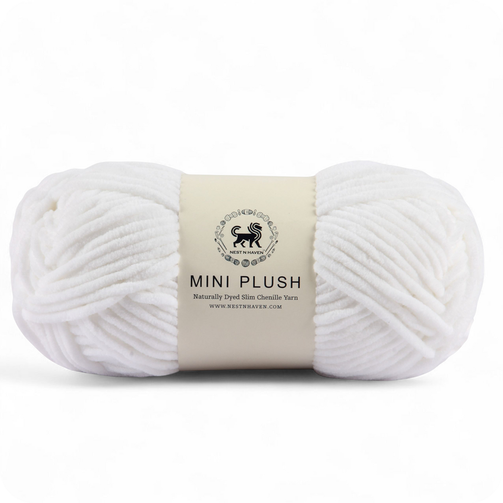 MINI Plush Chenille Yarn (100 gram) - White