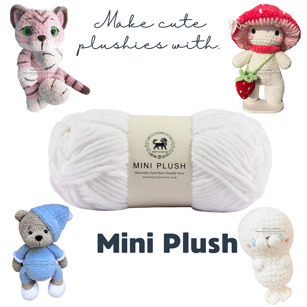 MINI Plush Chenille Yarn (100 gram) - White