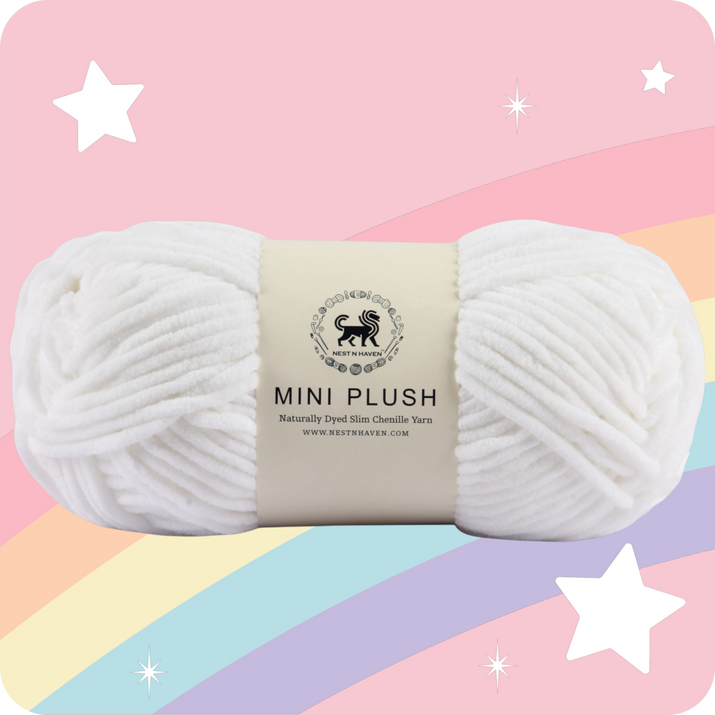 MINI Plush Chenille Yarn (100 gram) - White