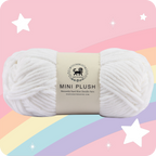 MINI Plush Chenille Yarn (100 gram) - White