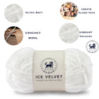 Ice Velvet Yarn, Chenille Supersoft Hand Knitting yarn Ball: (100 Gram) White