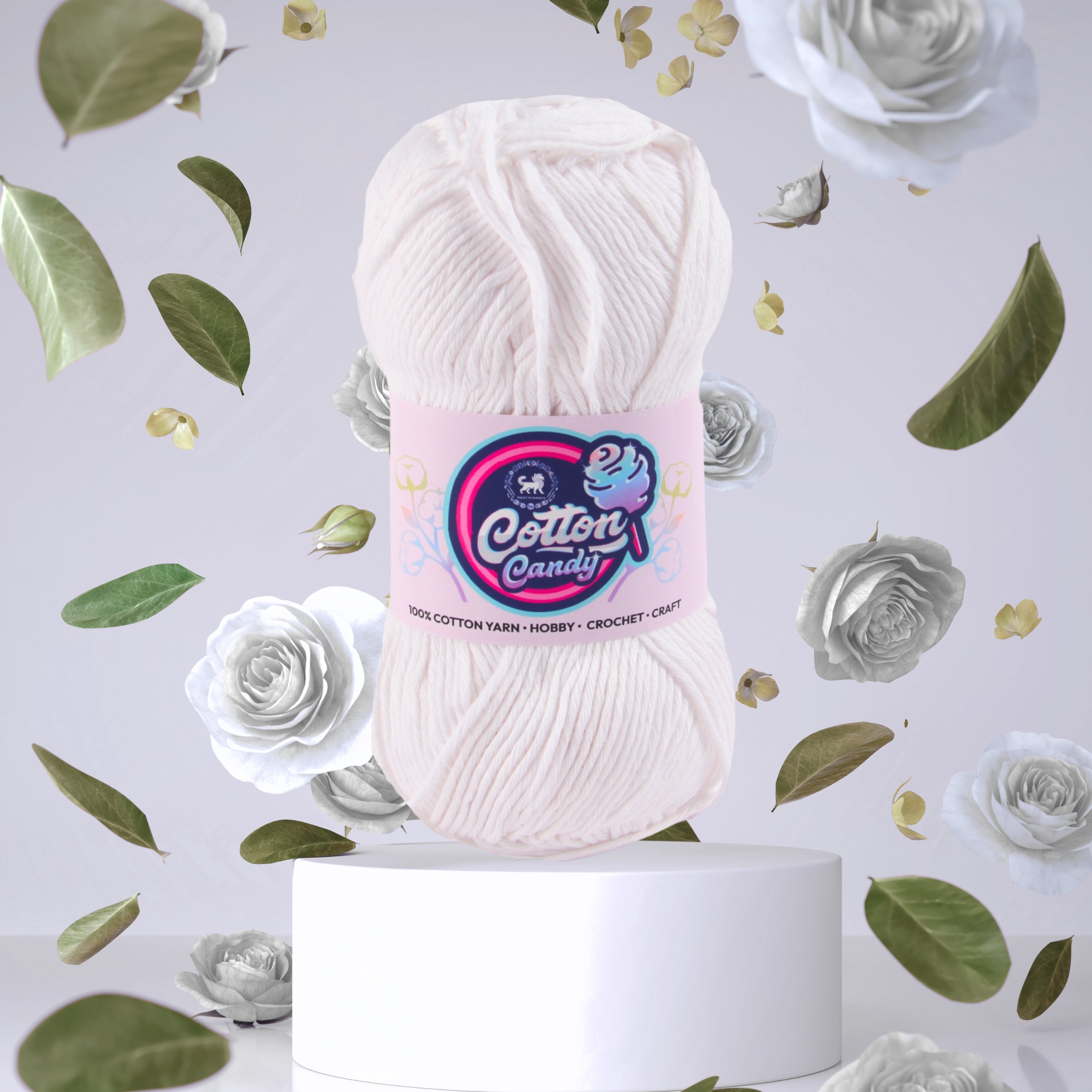 Cotton Candy Cotton Yarn (100 gram) - White