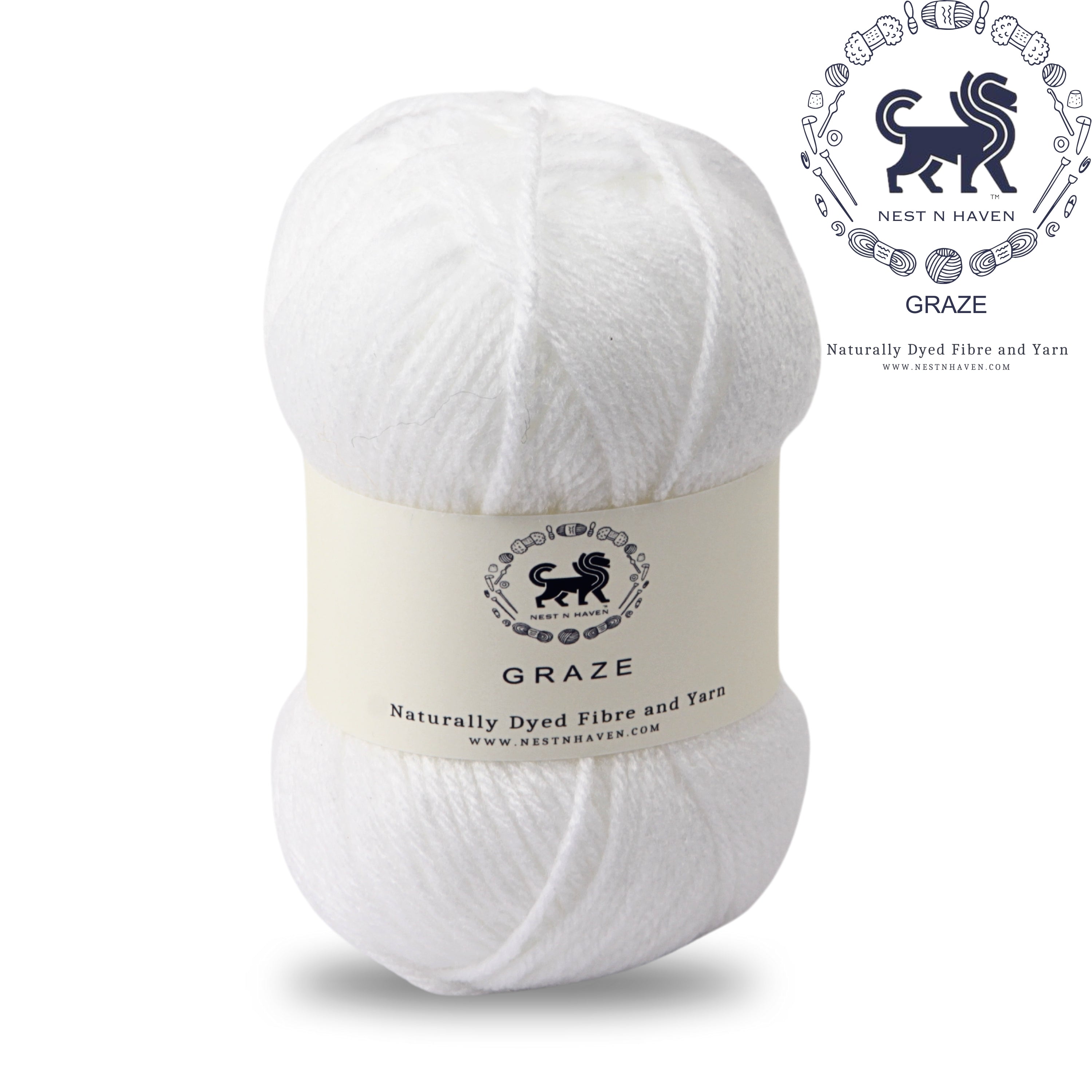 Graze Hand Knitting and Crochet Bulky Yarn (100 gram) - White