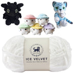 Ice Velvet Yarn, Chenille Supersoft Hand Knitting yarn Ball: (100 Gram) White