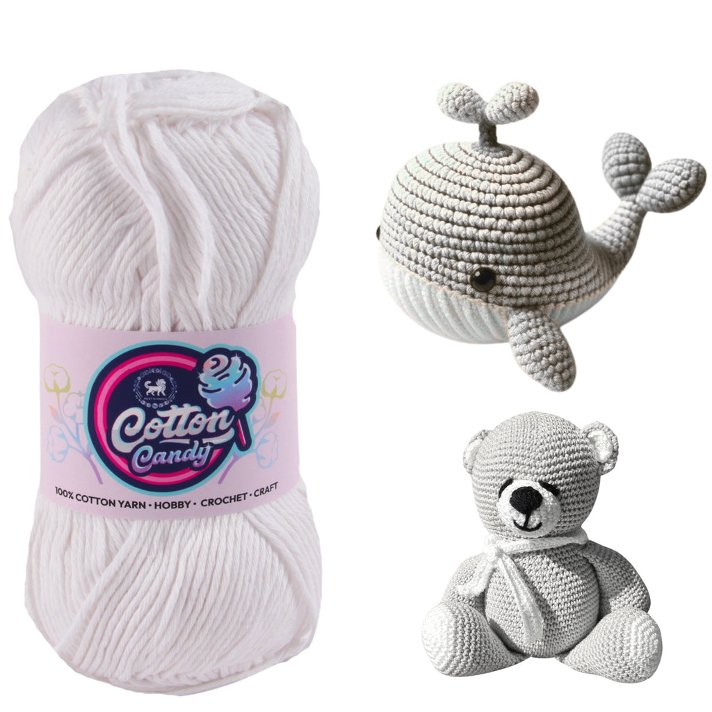 Cotton Candy Cotton Yarn (100 gram) - White