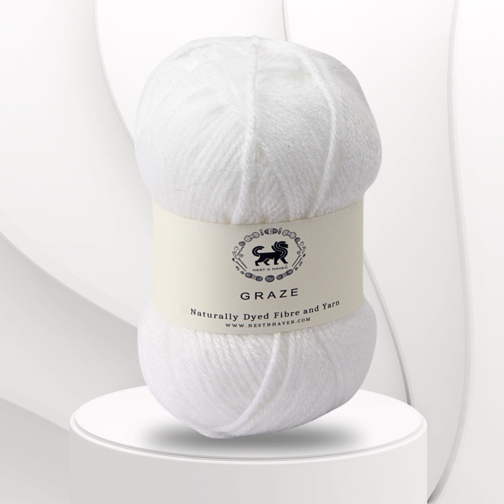 Graze Hand Knitting and Crochet Bulky Yarn (100 gram) - White