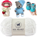 Ice Velvet Yarn, Chenille Supersoft Hand Knitting yarn Ball: (100 Gram) White