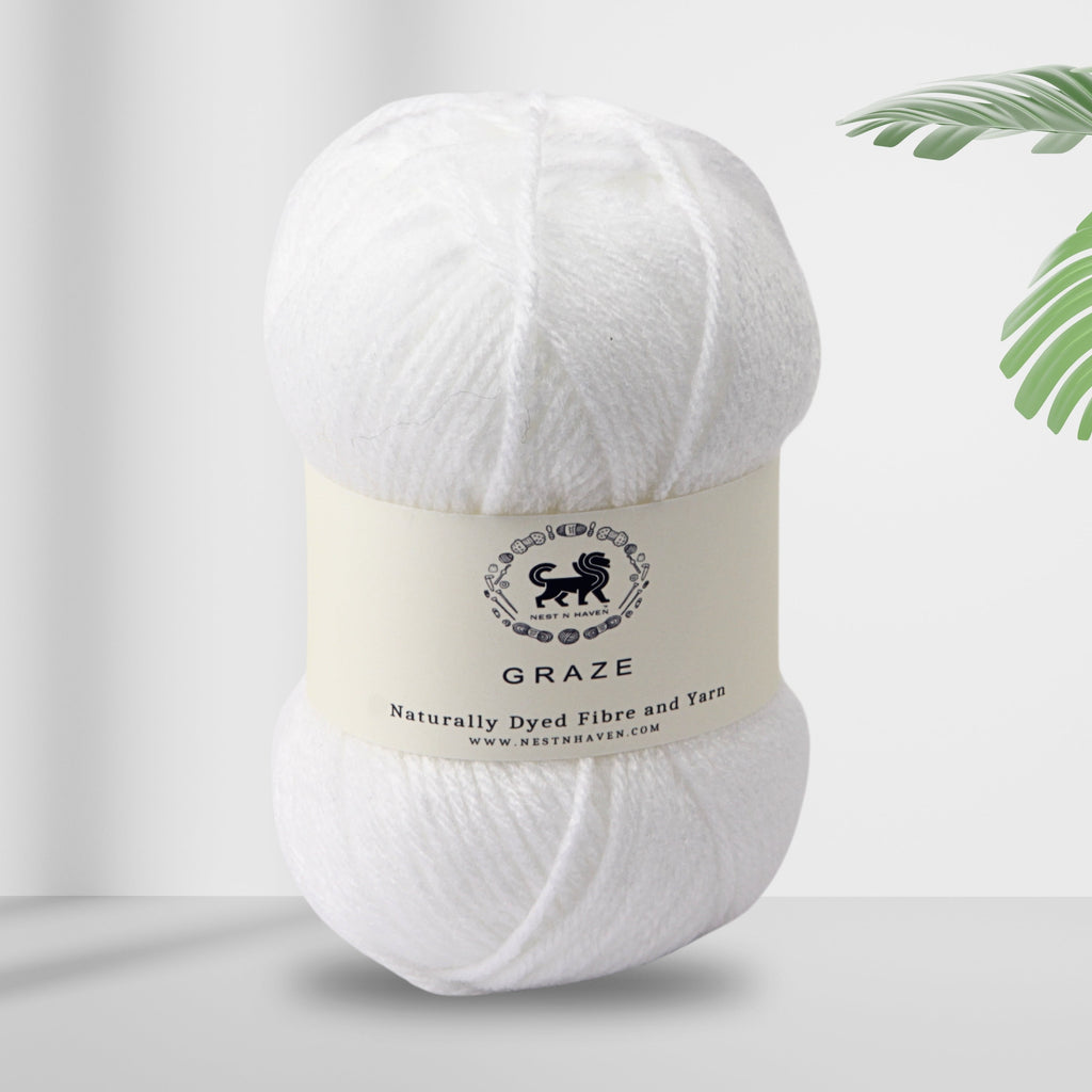 Graze Hand Knitting and Crochet Bulky Yarn (100 gram) - White